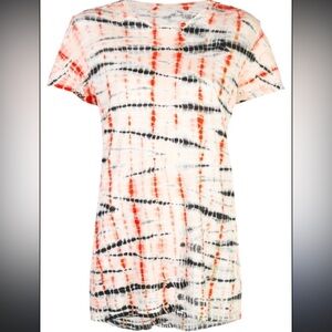 Proenza Schouler White and Red Tie Dye Tissue Patterned T Shirt Size XS
